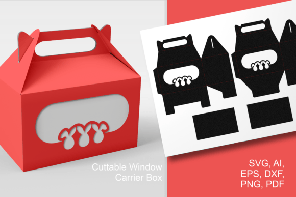 3 Easter Bunnies Pill Frame Gable Box: A Festive Carrier for Your Easter Treats