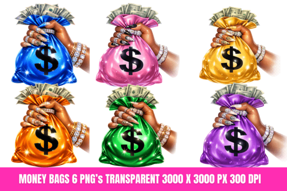 Bring Bold Boss Energy to Your Designs with the Luxury Money Bag PNG Bundle