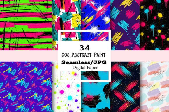 Capture a Moment: The 90s Abstract Paint Splatter Pattern