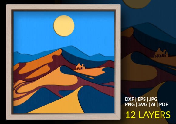 Desert Camel Shadow Box Craft File Explained