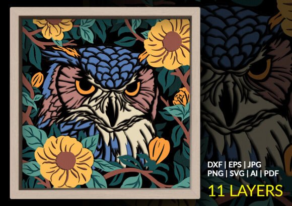 Floral Owl Shadow Box: A Masterpiece of Paper Art