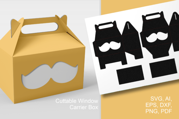 Make Gifts for Him Stand Out with the Mustache 1 Gable Window Box Template