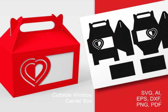 Modern Heart Wide Window: A Gable Box SVG for Creative Gift Giving