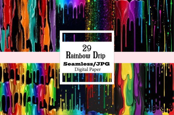 Rainbow Drip Seamless Digital Paper: A Vibrant Toolkit for Creative Expression