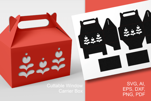 Scandi Flower Gable Box SVG Template
