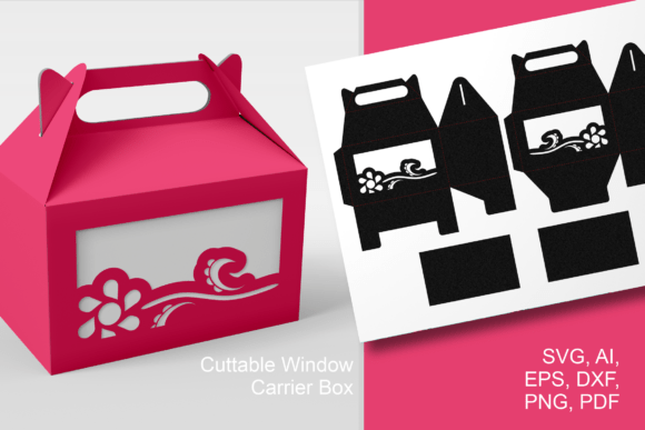 The Flower and Moon-curved Leaves 2 Gable Box: A Versatile Carrier for Spring Celebrations