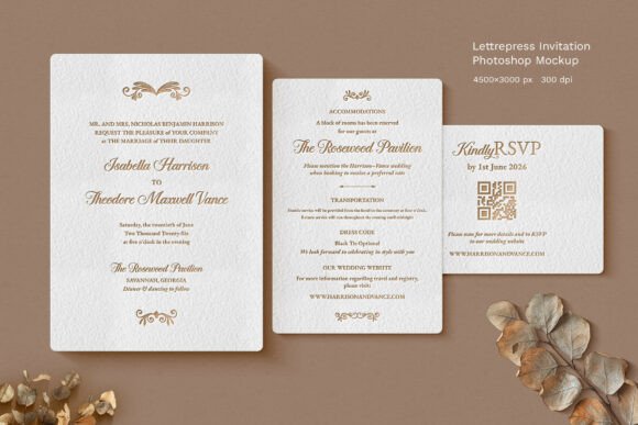 The Letterpress Invitation Mockup: A Strategic Tool for Elevating Design Presentation