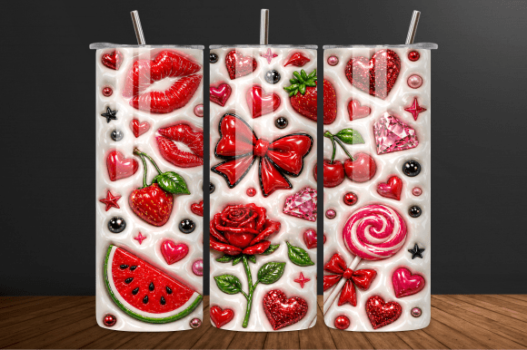 The Red Coquette Lips Tumbler Wrap: A PNG File for Elevated Custom Crafting