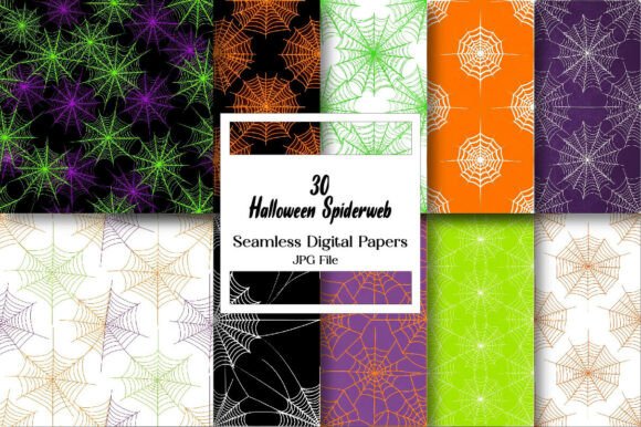 Unleash Your Creativity with Halloween Spiderweb Digital Paper