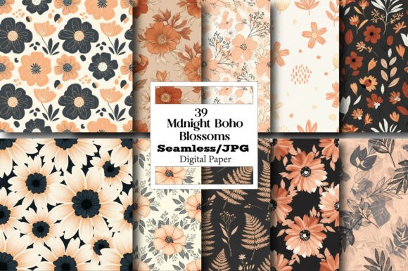 Unlocking Creative Potential with Midnight Boho Blossoms Seamless Patterns